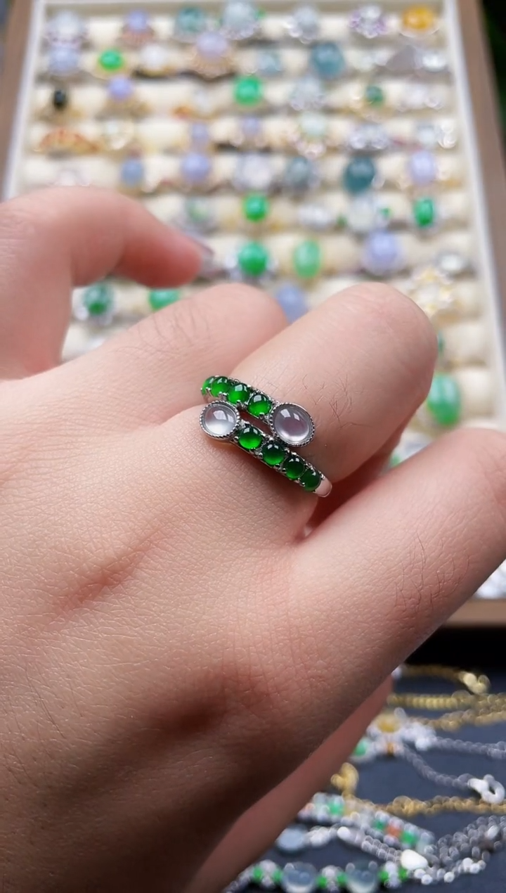 银S925镶嵌戒指翡翠31