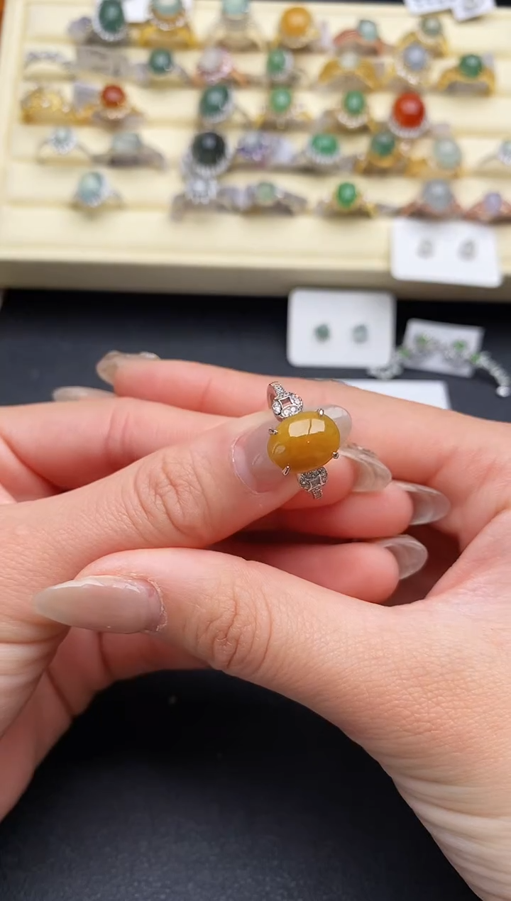 【闪购商品】翡翠戒指银S925镶嵌11111111+9