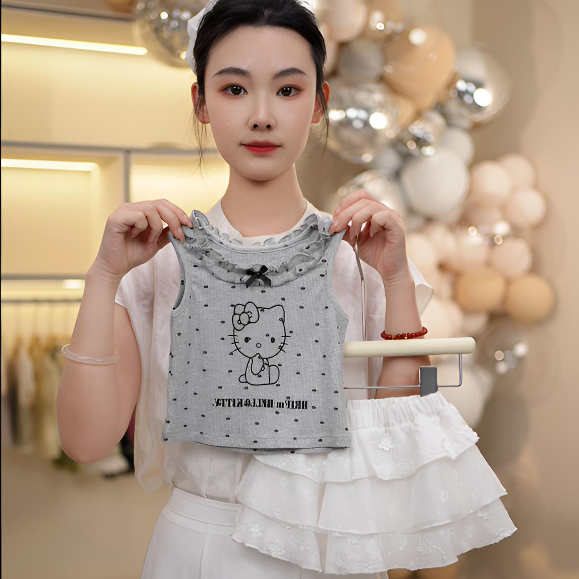 女童背心裙子套装2025夏季新款女宝宝休闲上衣儿童纯色短裙两件套