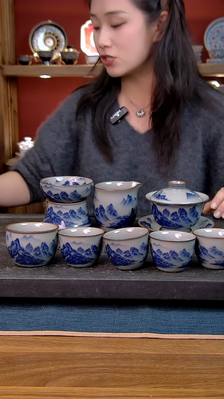 简装家用款8件套 老陶泥开片纹陶瓷茶具