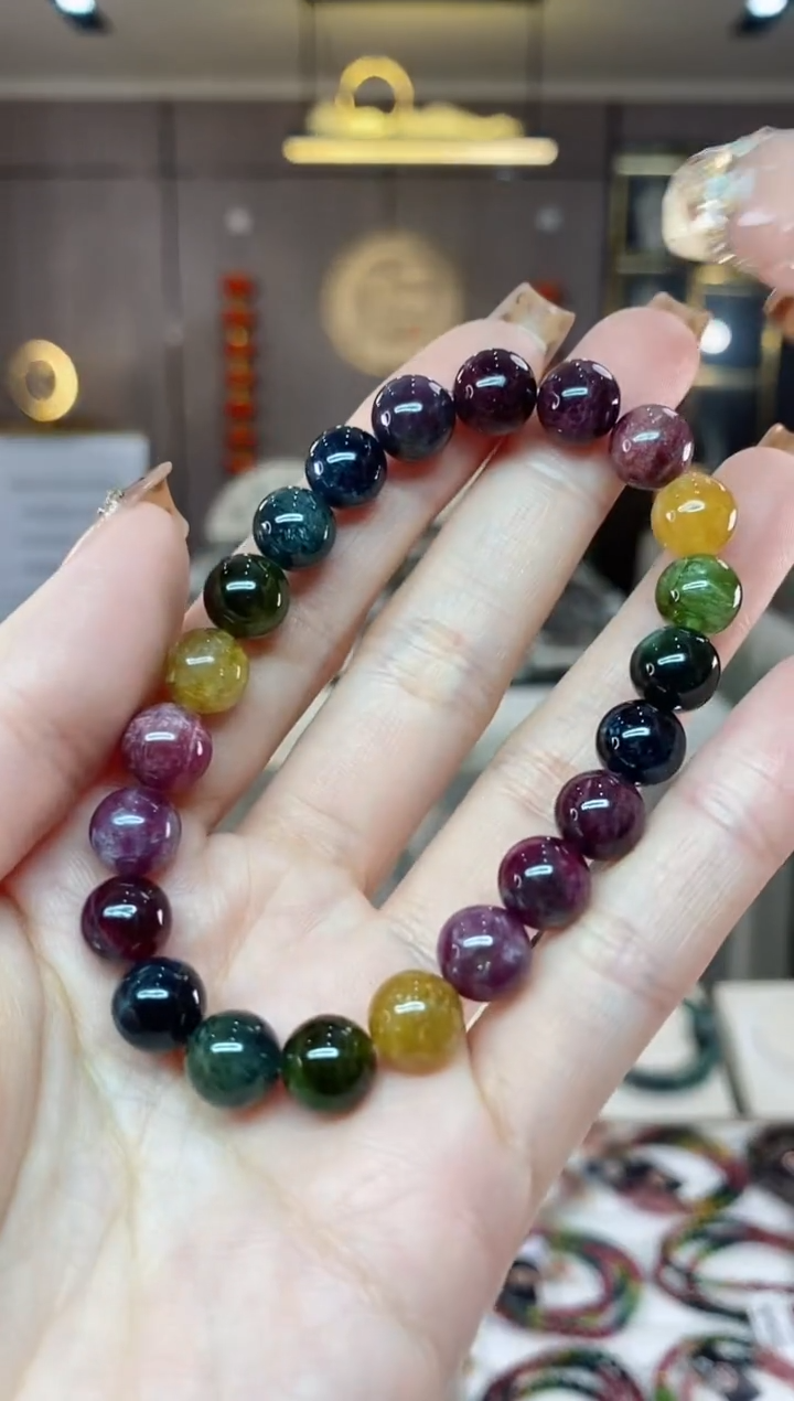 【闪购商品】碧玺单圈手串8mm+未镶嵌一物一证dan
