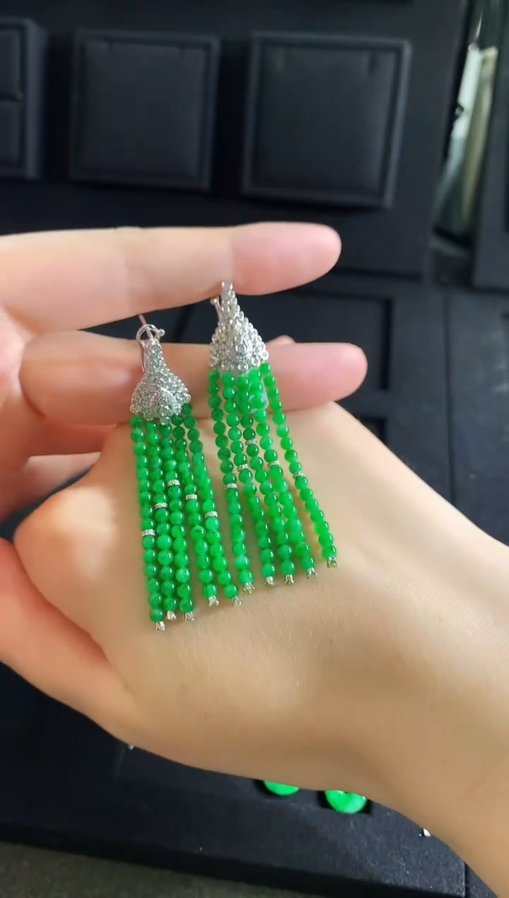 【闪购商品】翡翠耳饰18K金镶嵌耳饰