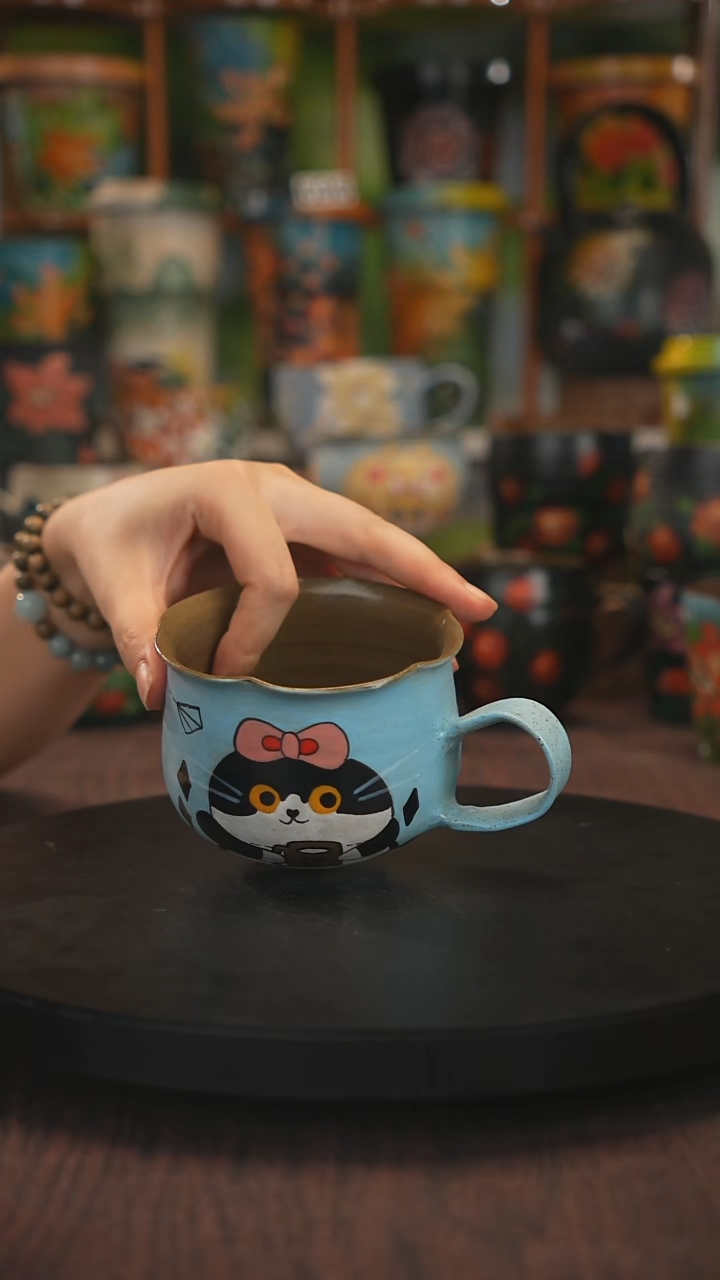 紫砂油画手绘釉下彩