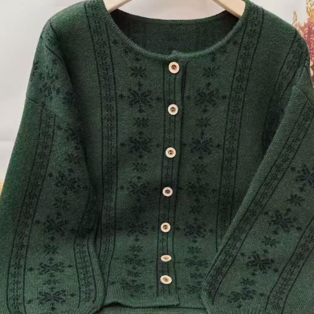 218【翡翠衫】秋冬季厚款开衫毛衣时尚百搭低圆领针织衫上衣