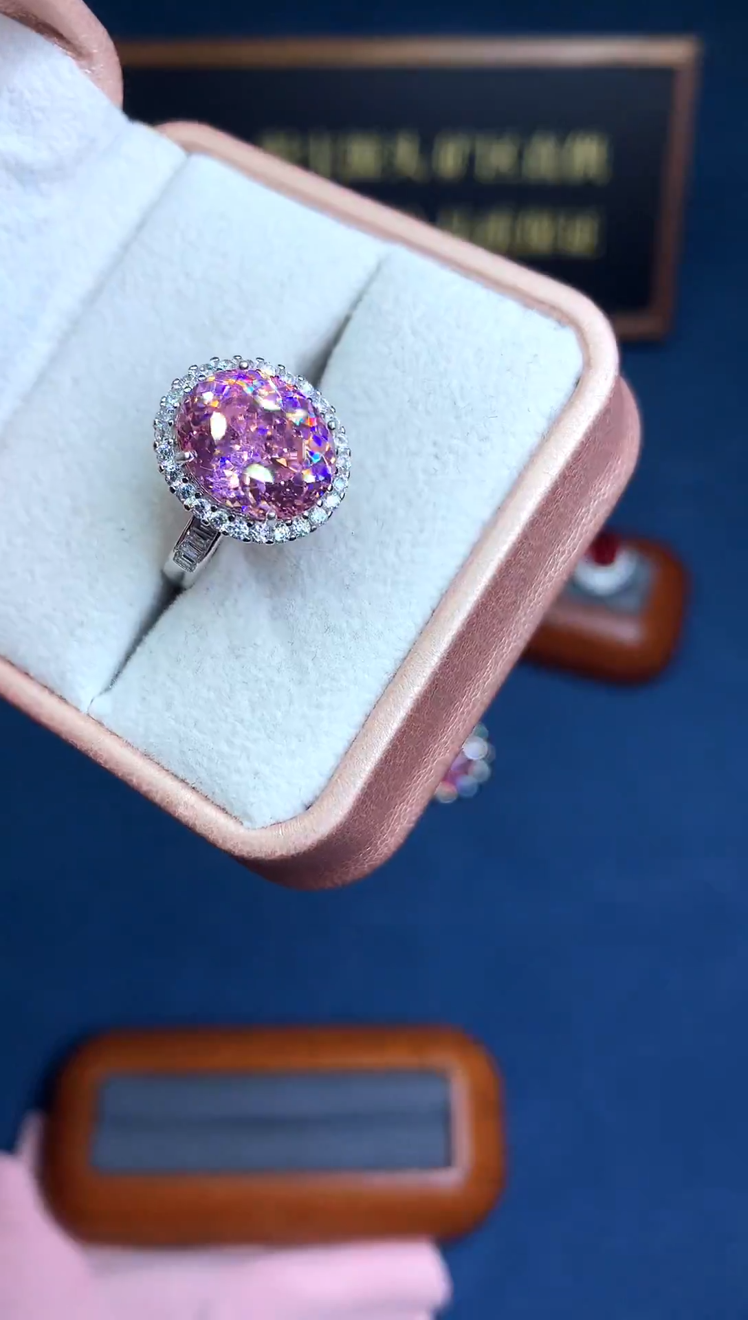 无925银粉色高订典藏轻奢戒指