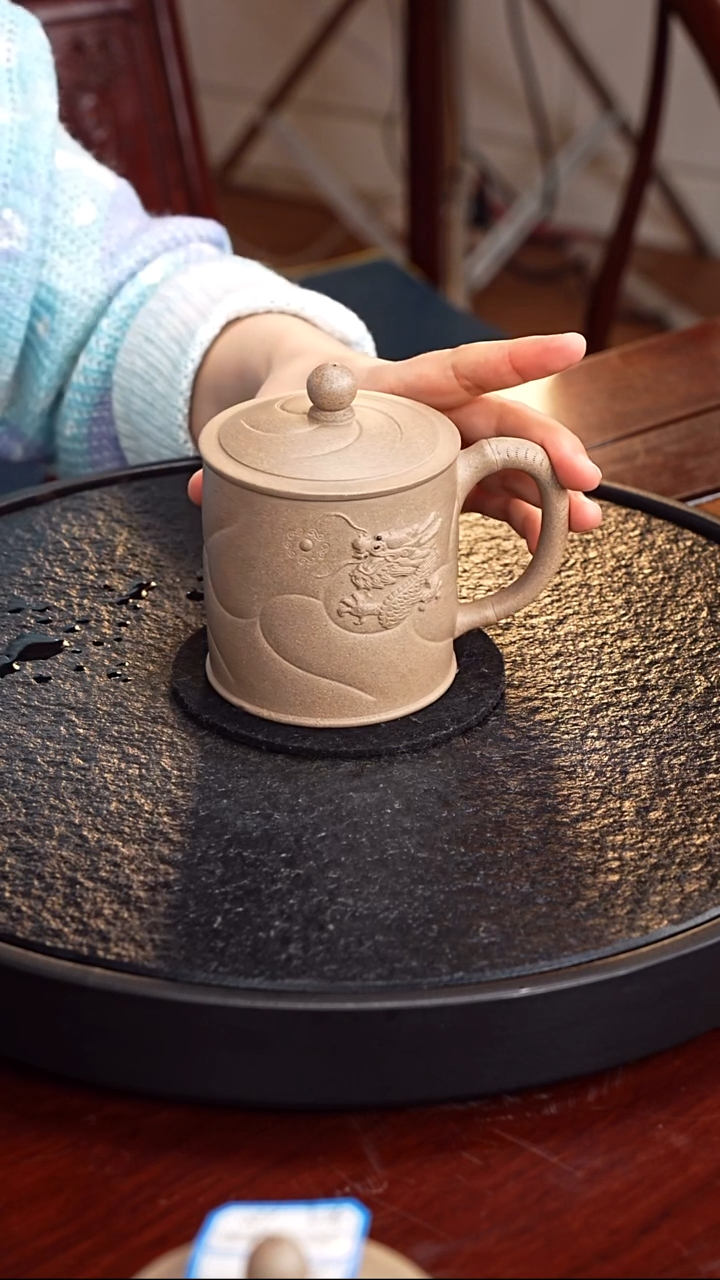 茶壶紫砂GZ 鱼化龙盖杯6 老段  300毫升