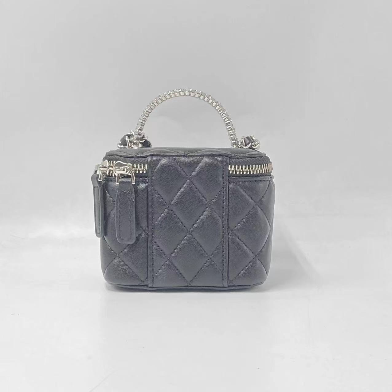 LQ-WITH-QUEEN真皮女包拉链小废包黑色- 0568