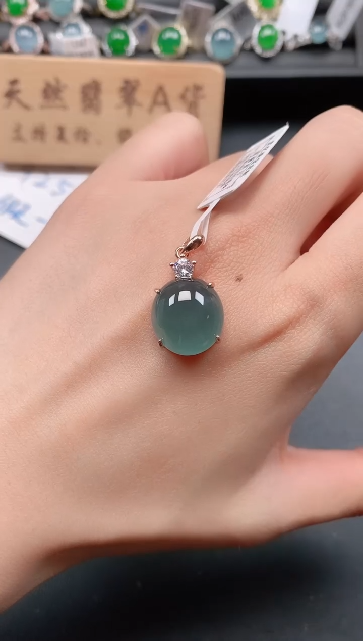 银S925镶嵌戒指翡翠111