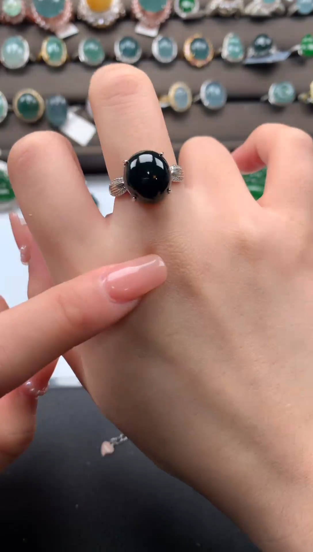 【闪购商品】翡翠戒指银S925镶嵌51241