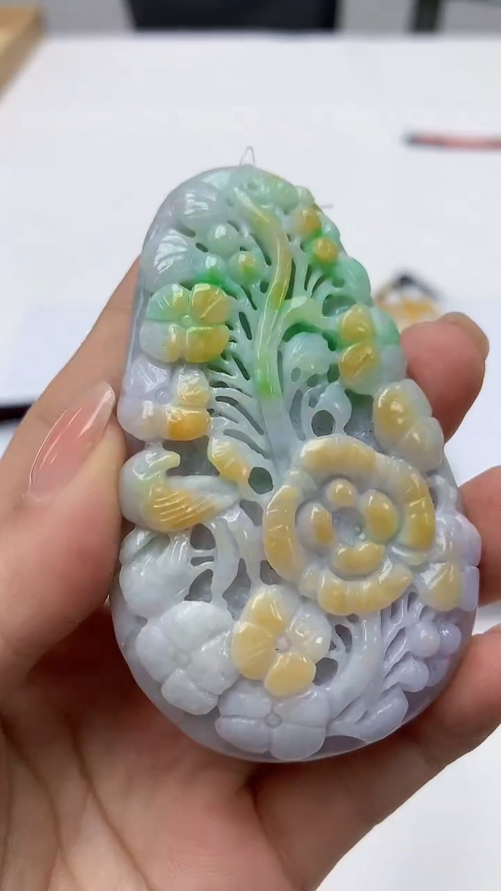 【闪购商品】定制翡翠未镶嵌1502ms-毛货挂件172