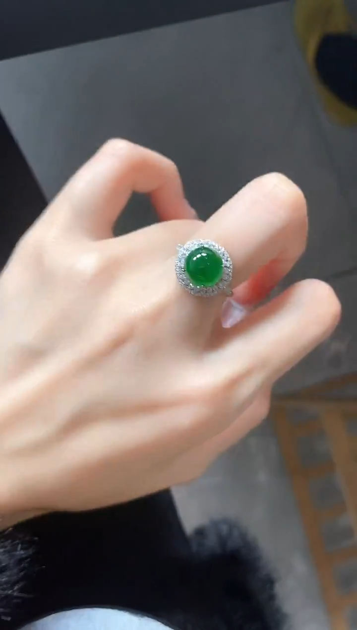 银S925镶嵌戒指翡翠51151