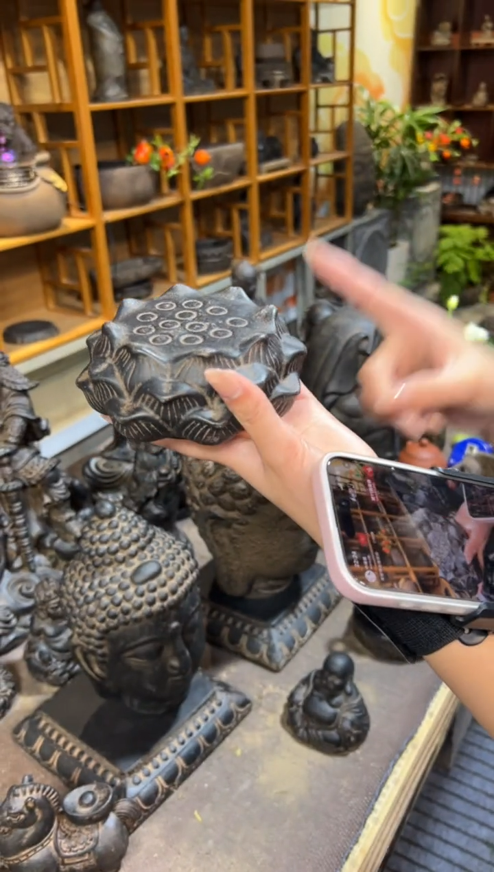 陶土【火山泥】莲蓬实心底座