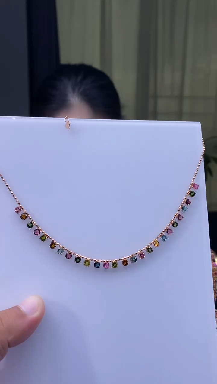 【闪购商品】碧玺项链银S925镶嵌2354354345354