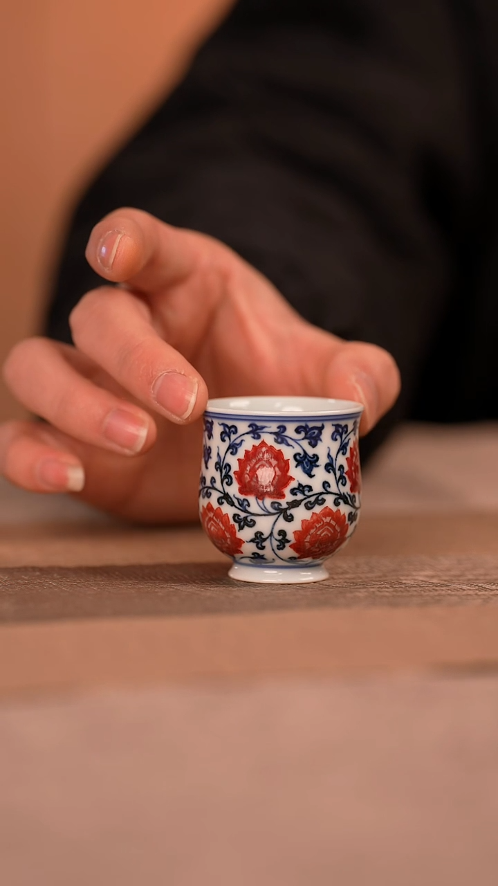 【闪购商品】杯永明尚玩缠枝莲玉兰杯