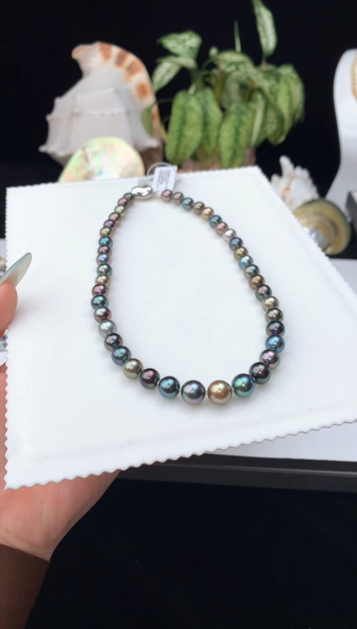 【闪购商品】海水珍珠颈饰银S925镶嵌海水大溪地珍珠项链