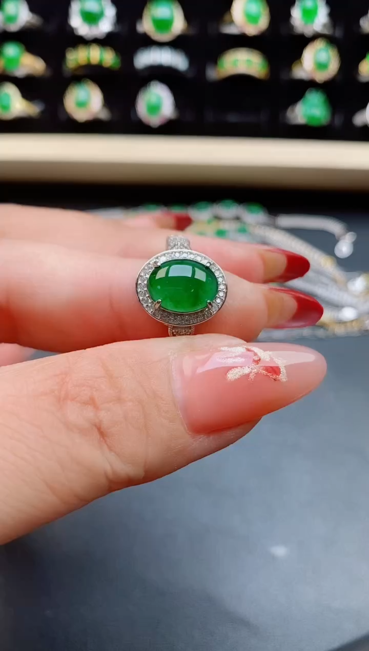 【闪购商品】翡翠戒指银S925镶嵌508550