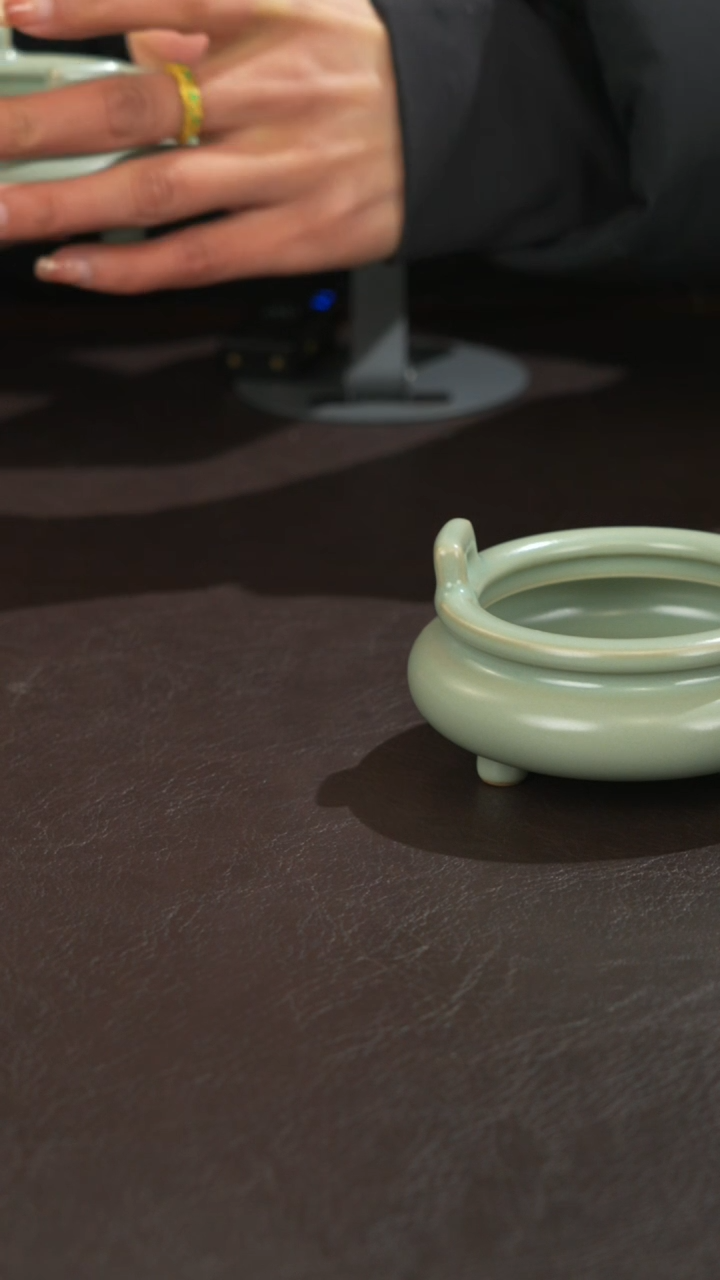 瓷羽*宣宝汝瓷原矿原釉手工作品微微瑕328