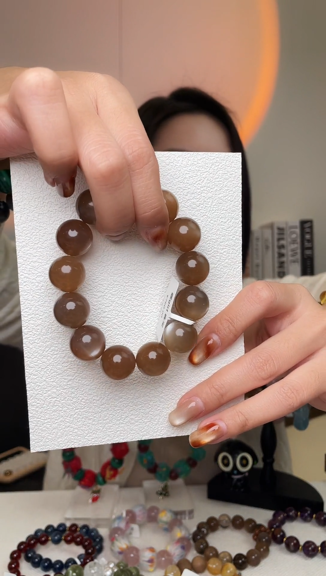 未镶嵌手链水晶奶茶月光16mm，拍10单发整串，拍错发单珠