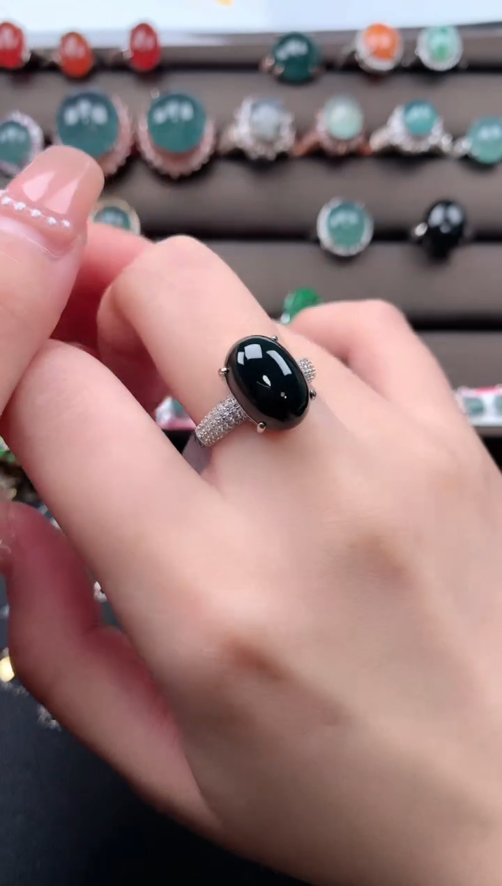 【闪购商品】翡翠戒指银S925镶嵌5214124