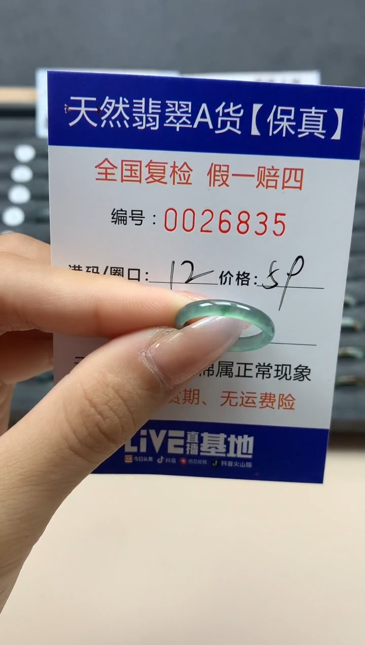 【闪购商品】翡翠戒指未镶嵌天然26835
