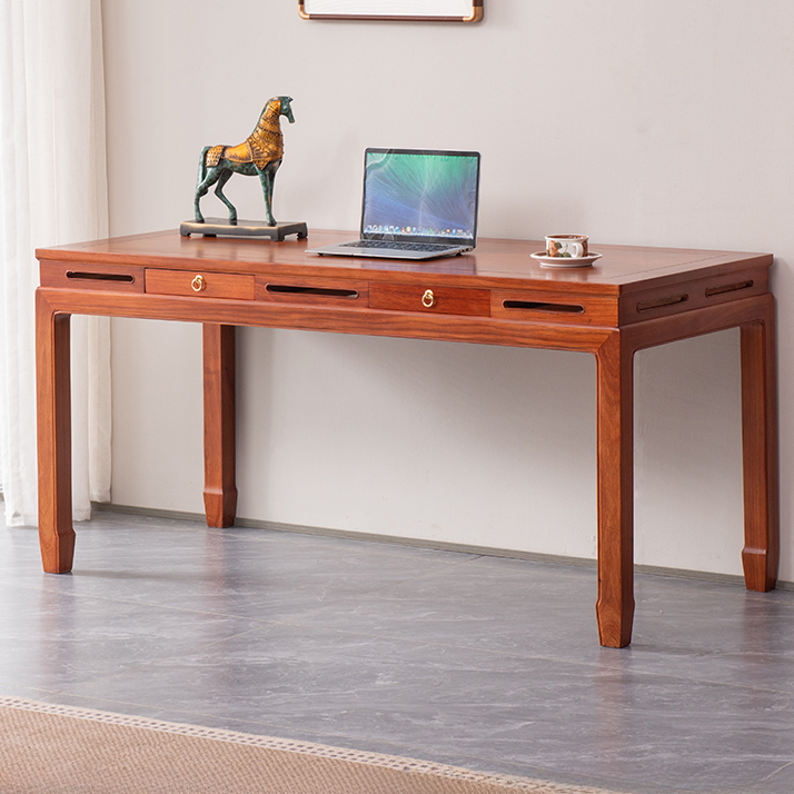 花梨木书桌实木新中式办公桌家用学习桌红木画案桌刺猬紫檀电脑桌