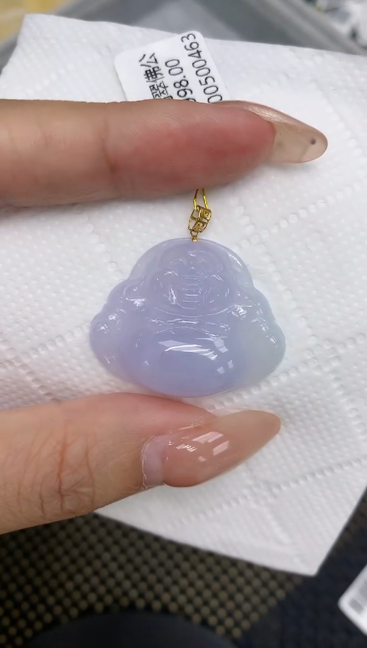 颈饰18K金镶嵌翡翠a货支持复检百元以上9元证书费自理