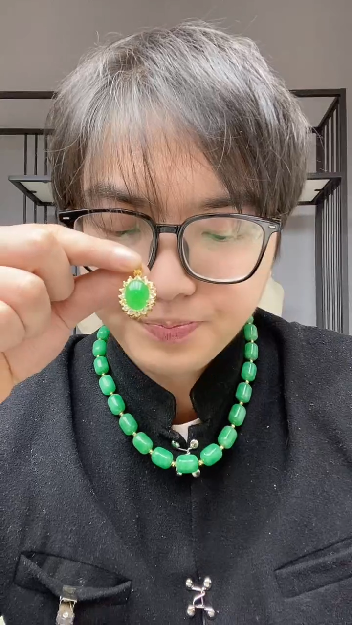 【闪购商品】翡翠颈饰合金鸽子蛋吊坠