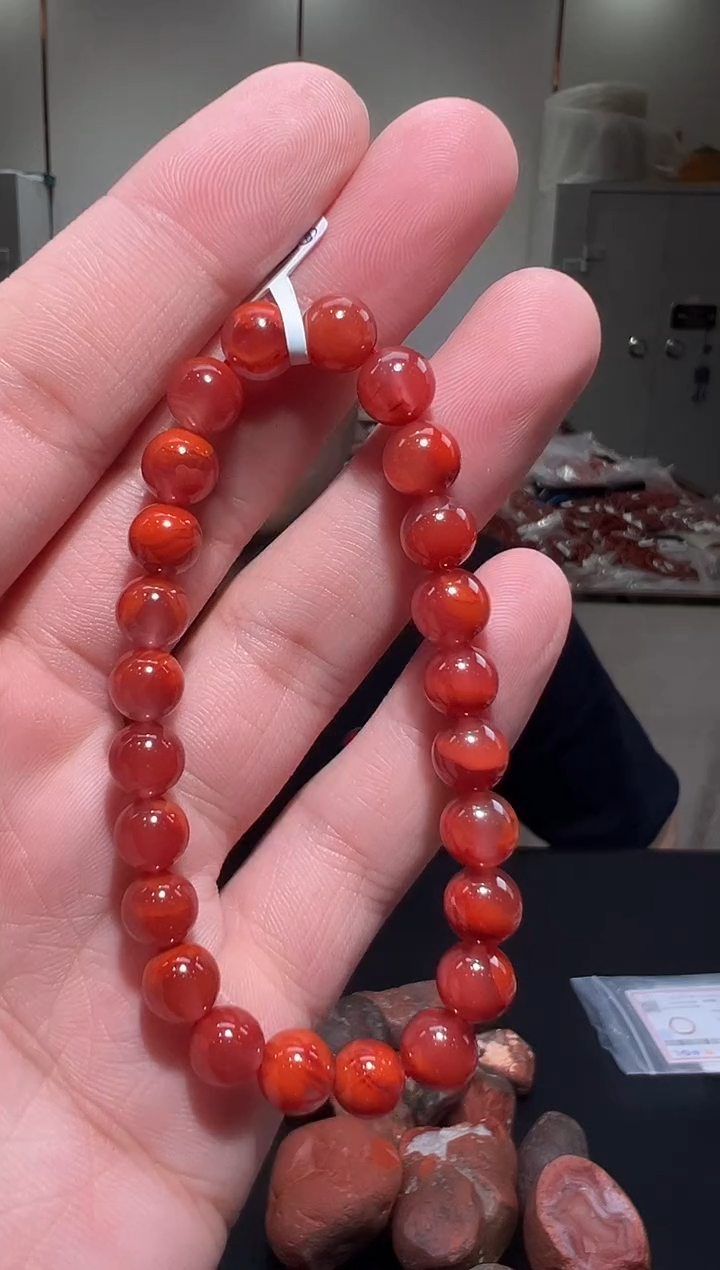 【闪购商品】南红玛瑙手链未镶嵌瓦西南红8mm/yz01645多样性发货