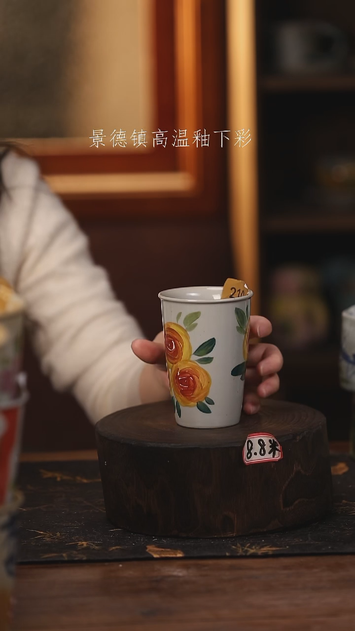 陶瓷 景德镇高温釉下手绘陶瓷@L210@