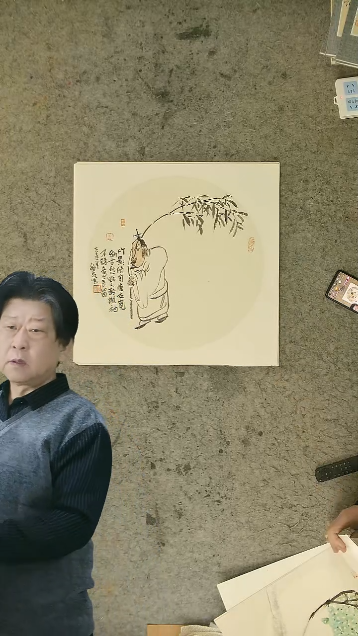 国画温德志老师 国画 禅意小品  50*50cm  卡纸