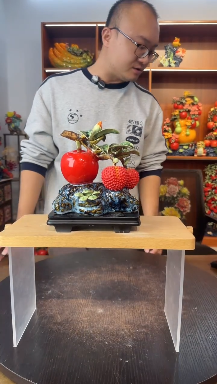 陶瓷有底座苹果荔枝