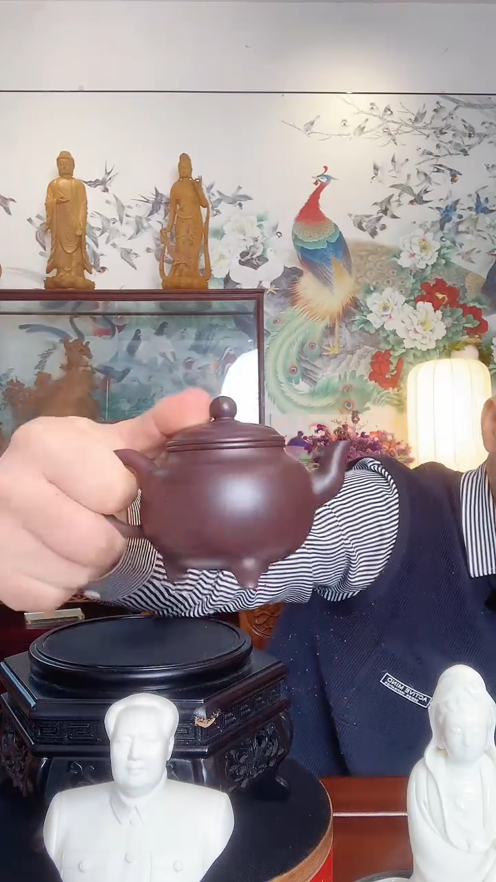 摆件紫砂壶  大彬如意  200cc 紫泥  陆明生老师