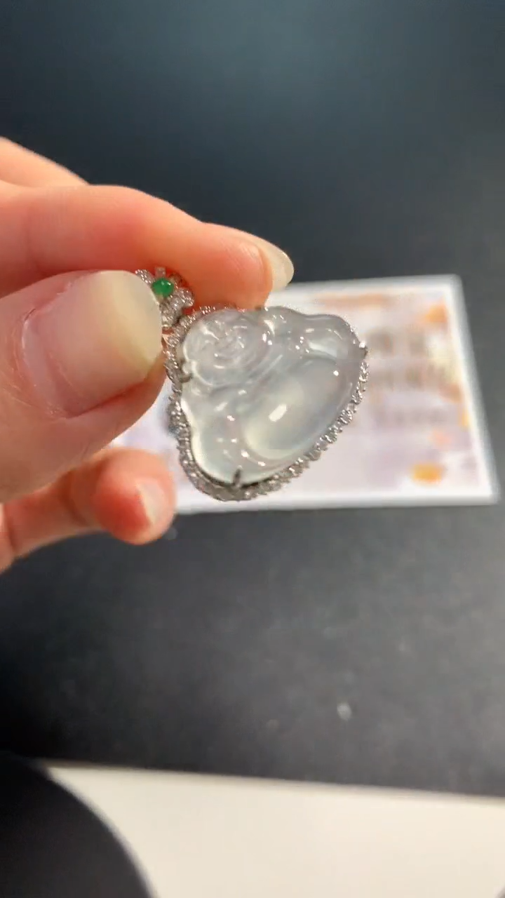 【闪购商品】翡翠吊坠(不含链)18K金镶嵌佛公回流不退不换|3980+0