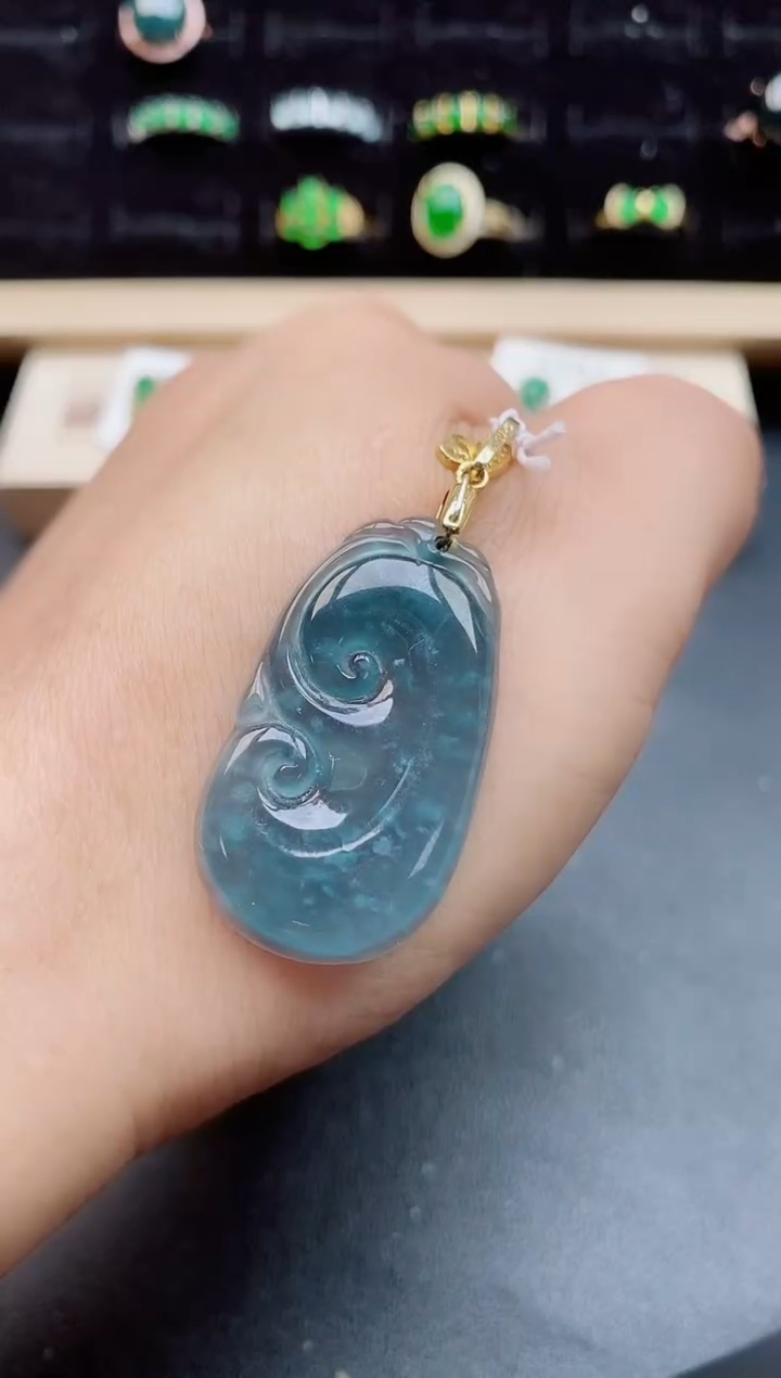 【闪购商品】翡翠吊坠(赠链)银S925镶嵌5085050