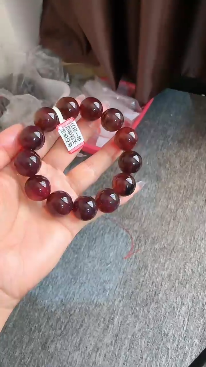 【闪购商品】琥珀手链未镶嵌规格18紫翳灵草手串#50