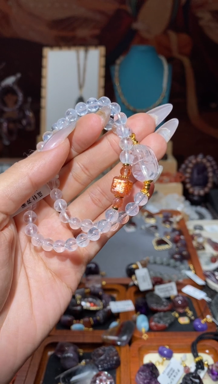 【闪购商品】水晶双圈手串未镶嵌蓝针