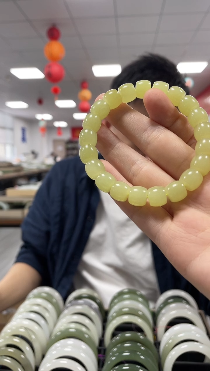 手链未镶嵌和田玉高品黄玉极限弧卡9-10手串一条