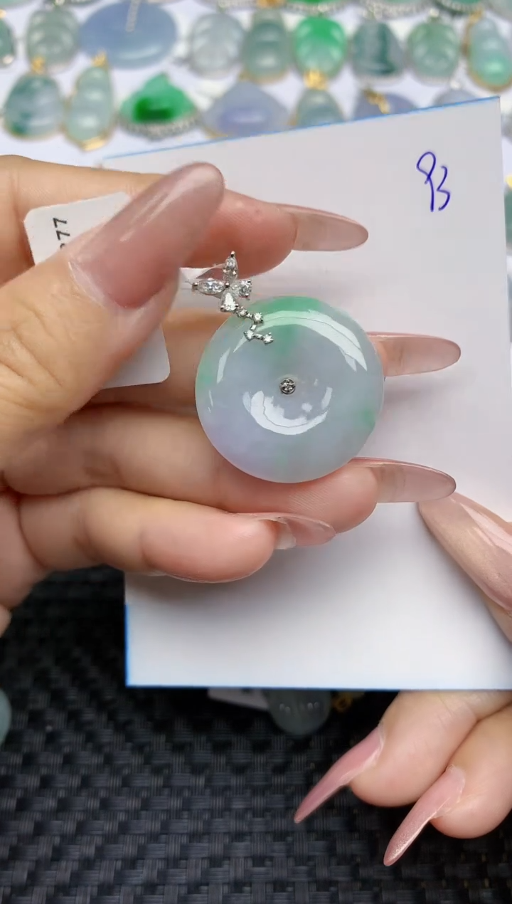 【闪购商品】翡翠颈饰18K金镶嵌天然A货翡翠 93