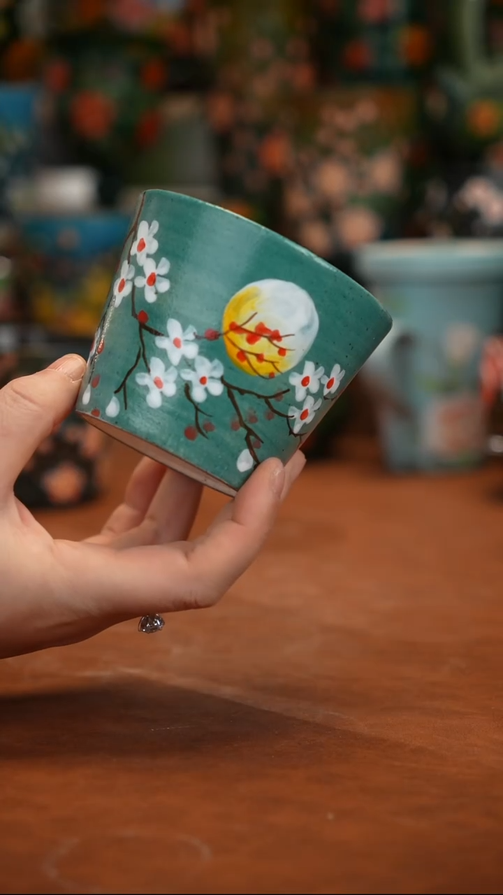 紫砂油画   釉下彩   杯子
