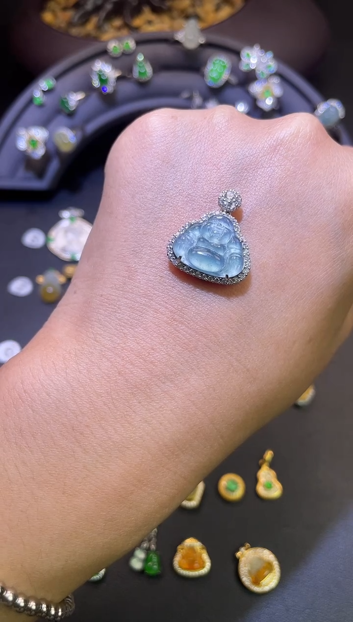 吊坠(不含链)银S925镶嵌翡翠1