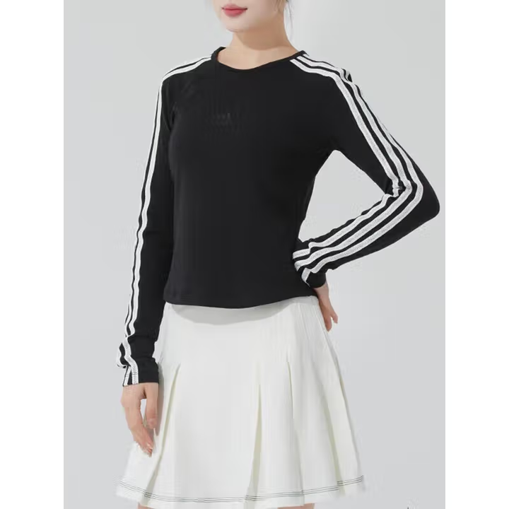 adidas/阿迪达斯新款时尚健身打底上衣透气长袖T恤流光色JN0755