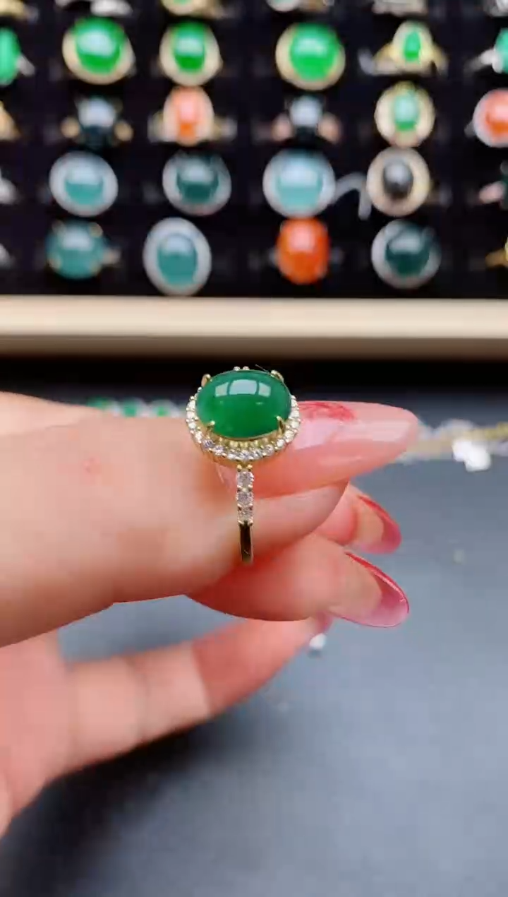 【闪购商品】翡翠戒指银S925镶嵌312312