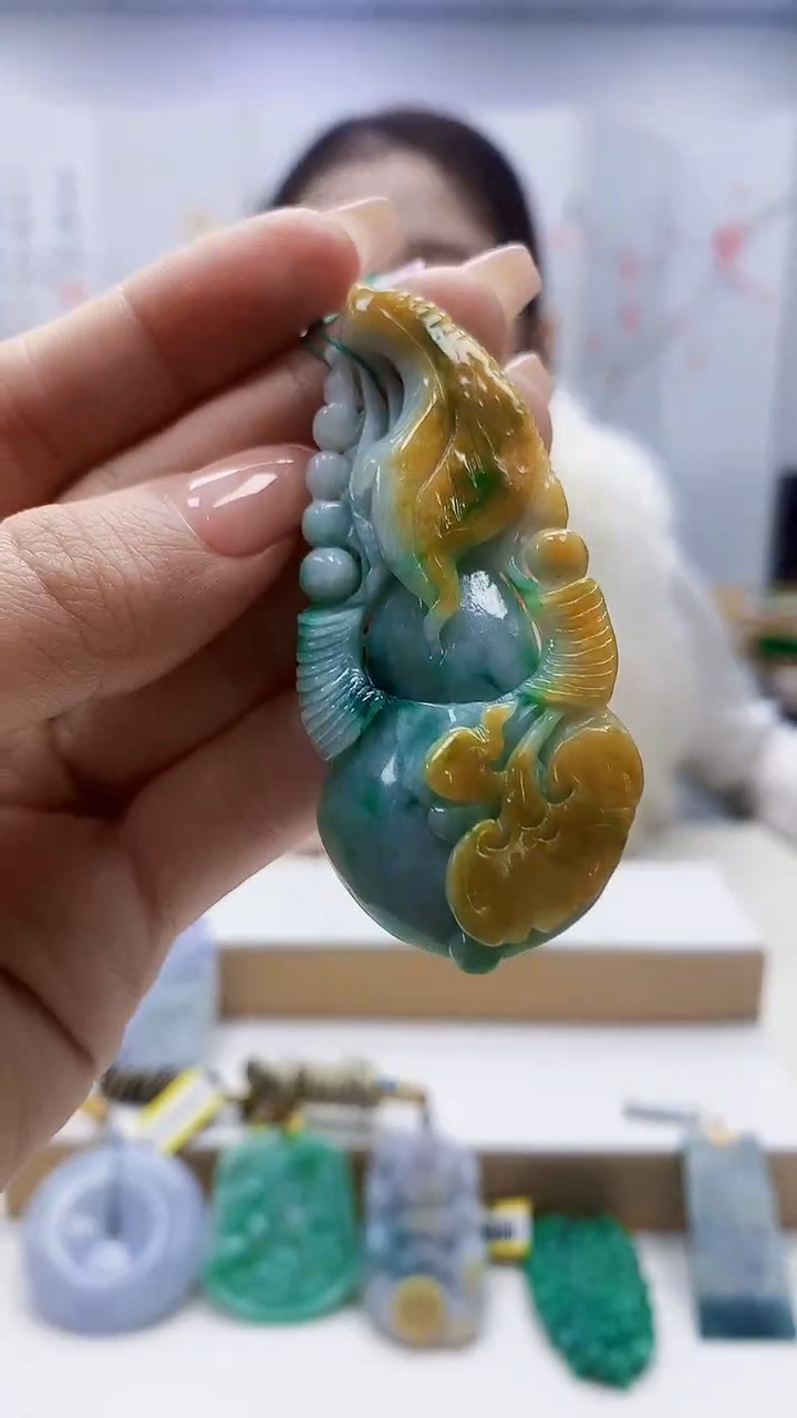 未镶嵌定制翡翠3099ty-毛货挂件3