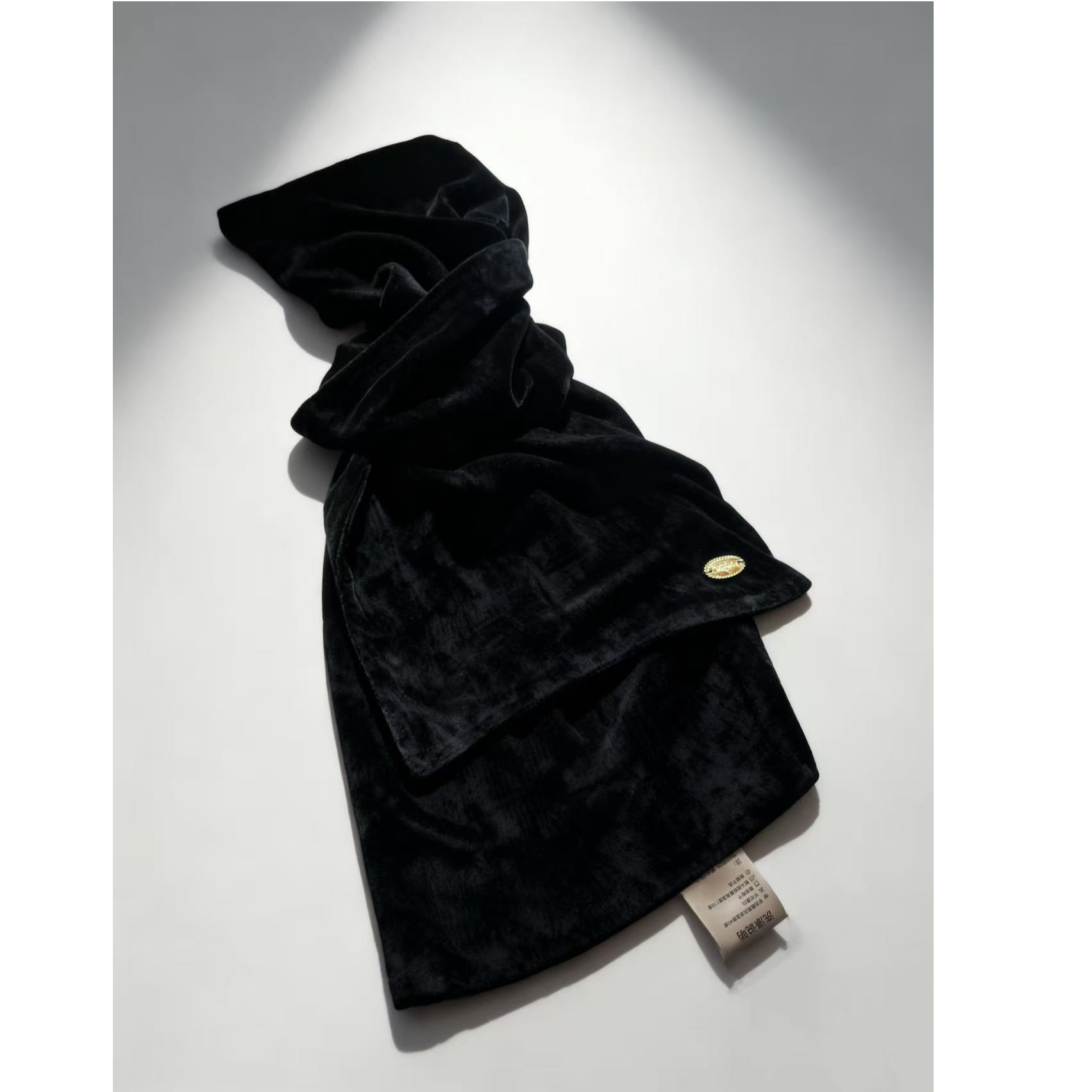 MYYS高级感时髦秋冬短款围巾丝绒小围脖