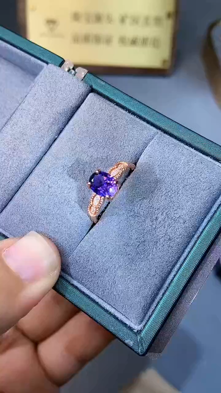 【闪购商品】彩色蓝宝石戒指银S925镶嵌354