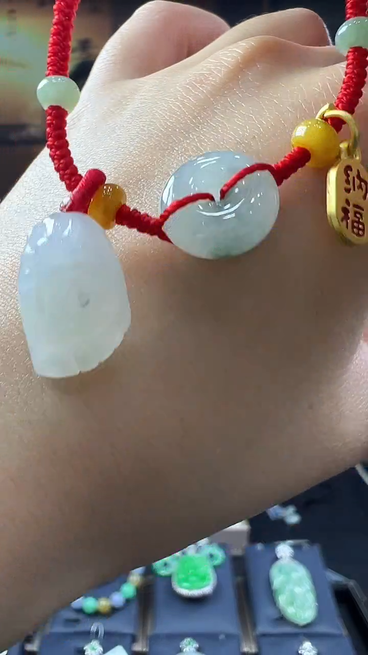 未镶嵌挂件翡翠脚链