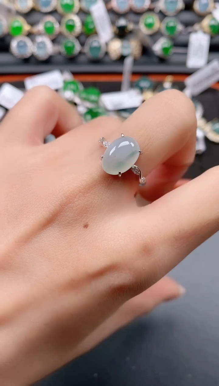 银S925镶嵌戒指翡翠11