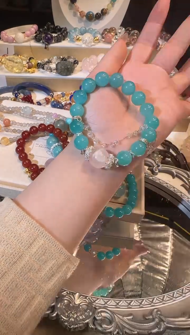 未镶嵌手串天河石多样性发一