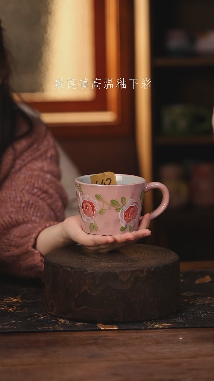 陶瓷景德镇高温釉下手绘陶瓷@L642@
