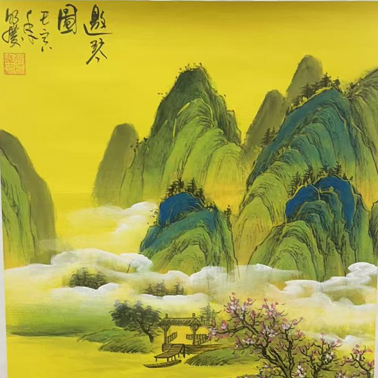 国画作品-四开三-邀琴图